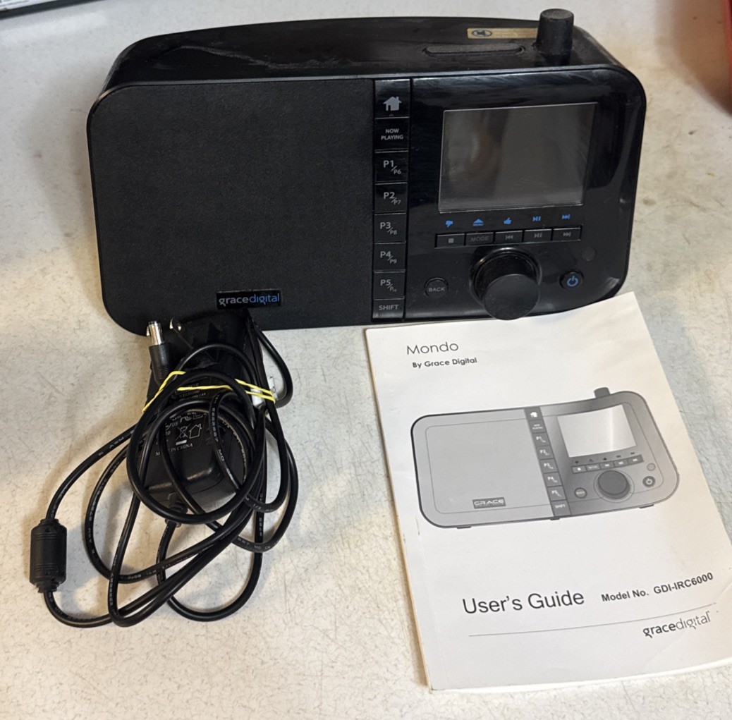 Grace Digital Mondo GDI-IRC6000 WiFi Internet Radio Music Player Powers On,As-Is
