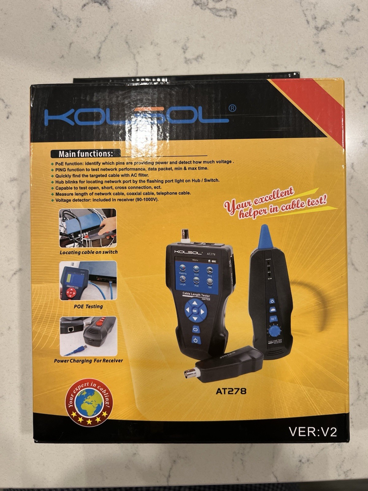 KOLSOL NF-8601S AT278 TDR LCD Network Cable Tester For RJ45/RJ11/BNC/PING/POE