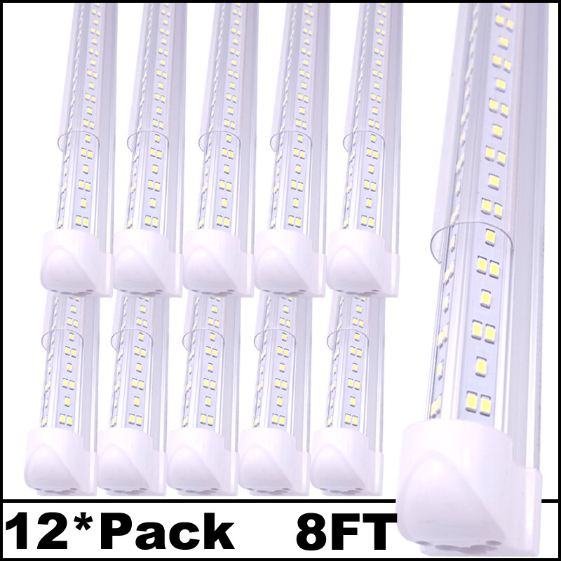 12 Pc 8 Foot LED Shop Lights 144W Fixture 8 FT T8 8' LED Tube Light Bulbs 6500K