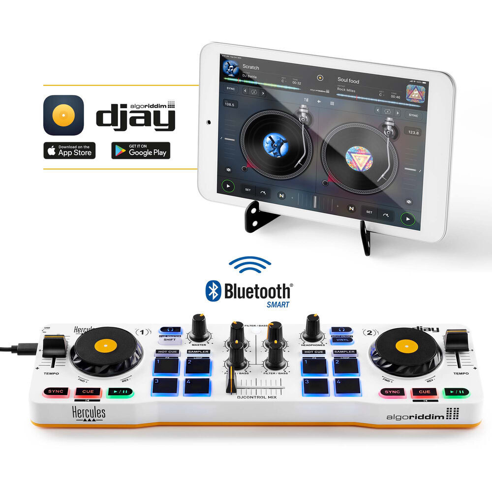 Hercules DJControl Mix Software Controller Bundle w/ Closed-Back Headphones