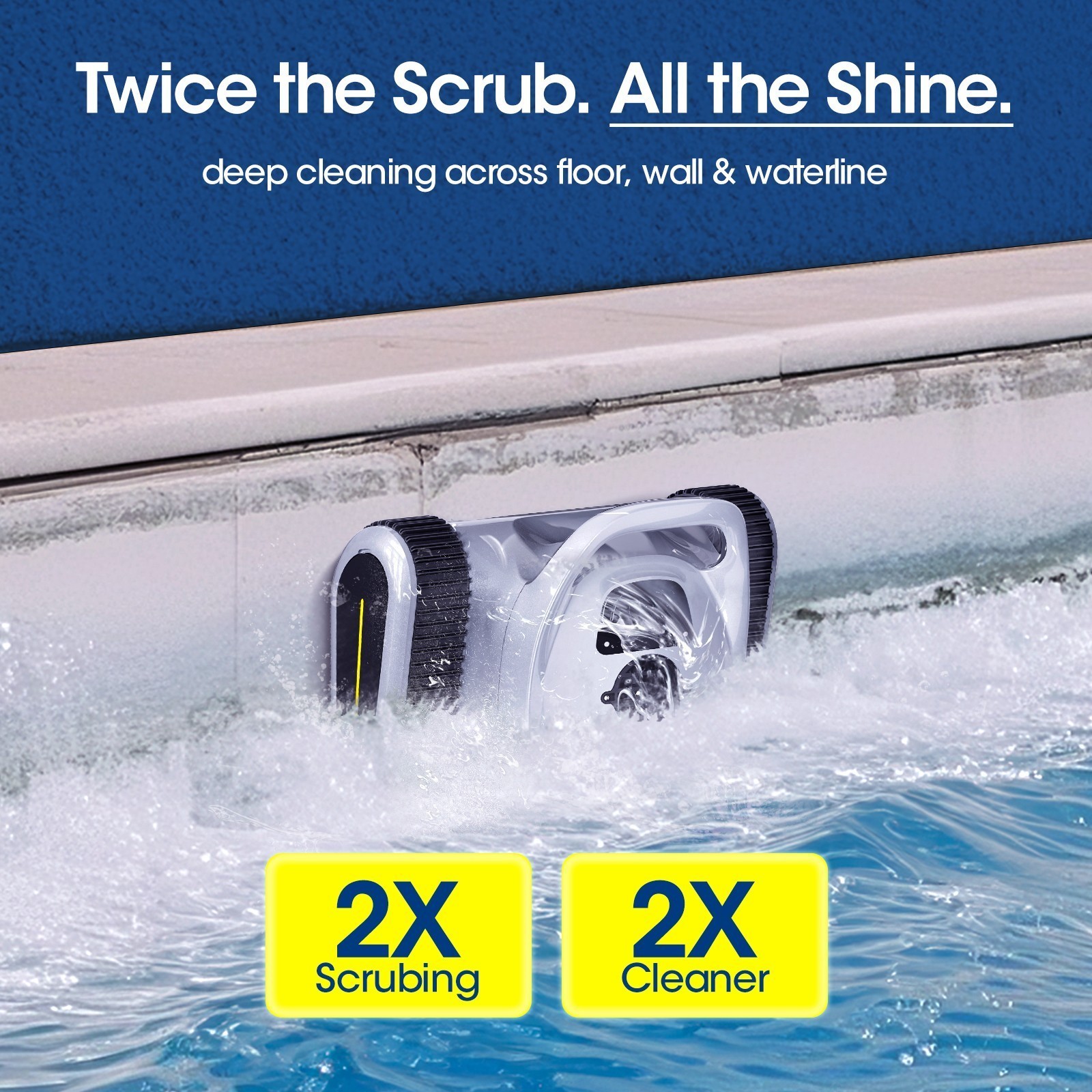 Seauto Cordless Robotic Pool Cleaner Sonar Navigation 3 Modes Automatic Open Box
