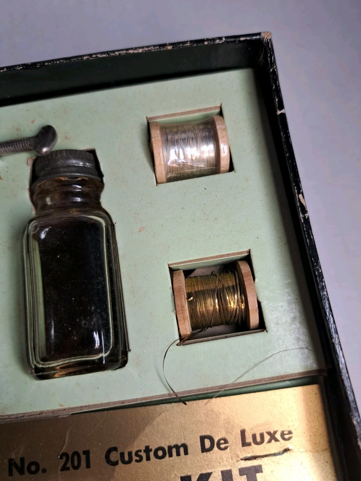 Vintage Noll No. 201 Custom De Luxe Fly Tying Kit w/ Trout Flies Book + Extras A
