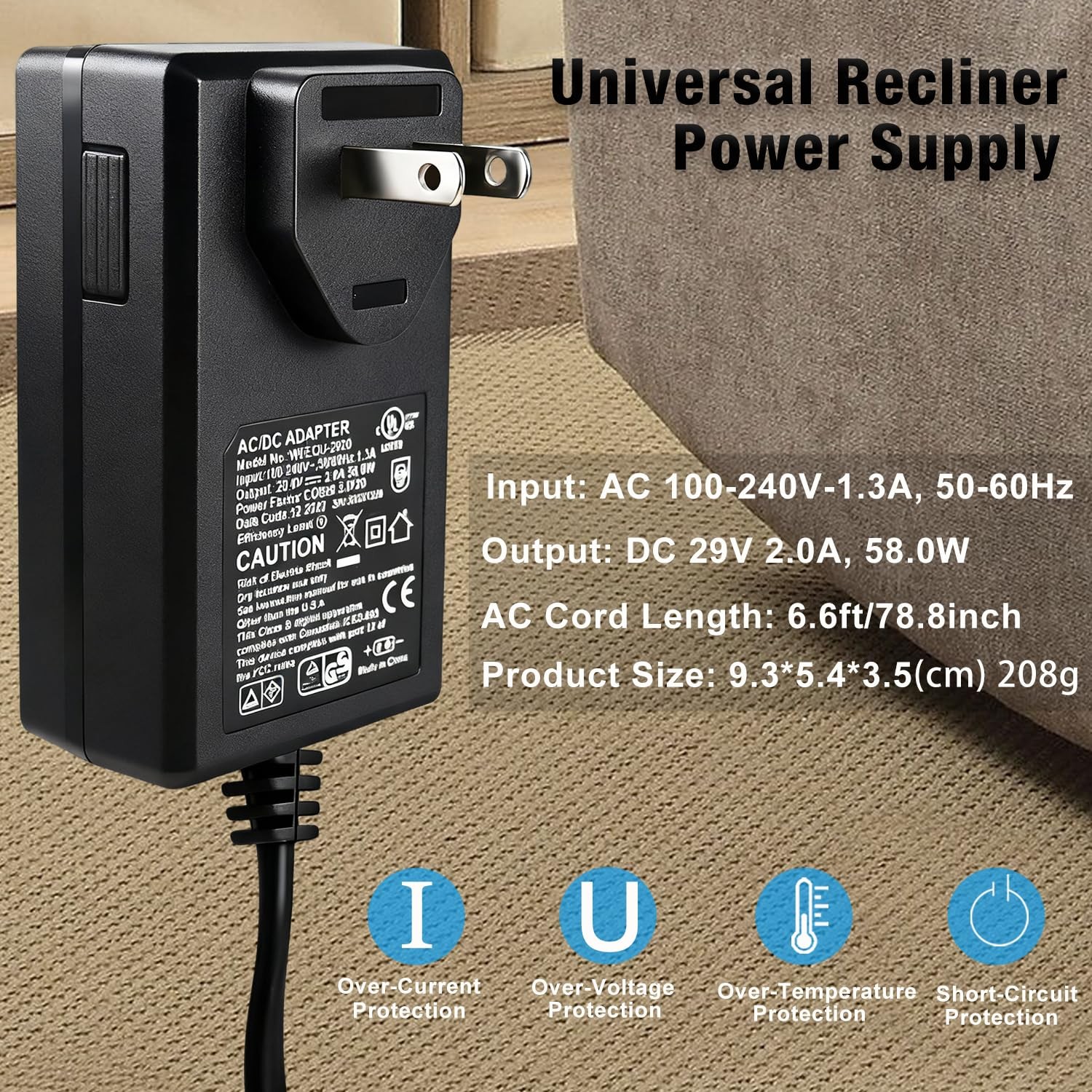 Universal Recliner Power Supply [New Version], 29V 2A AC/DC Switching Power R...