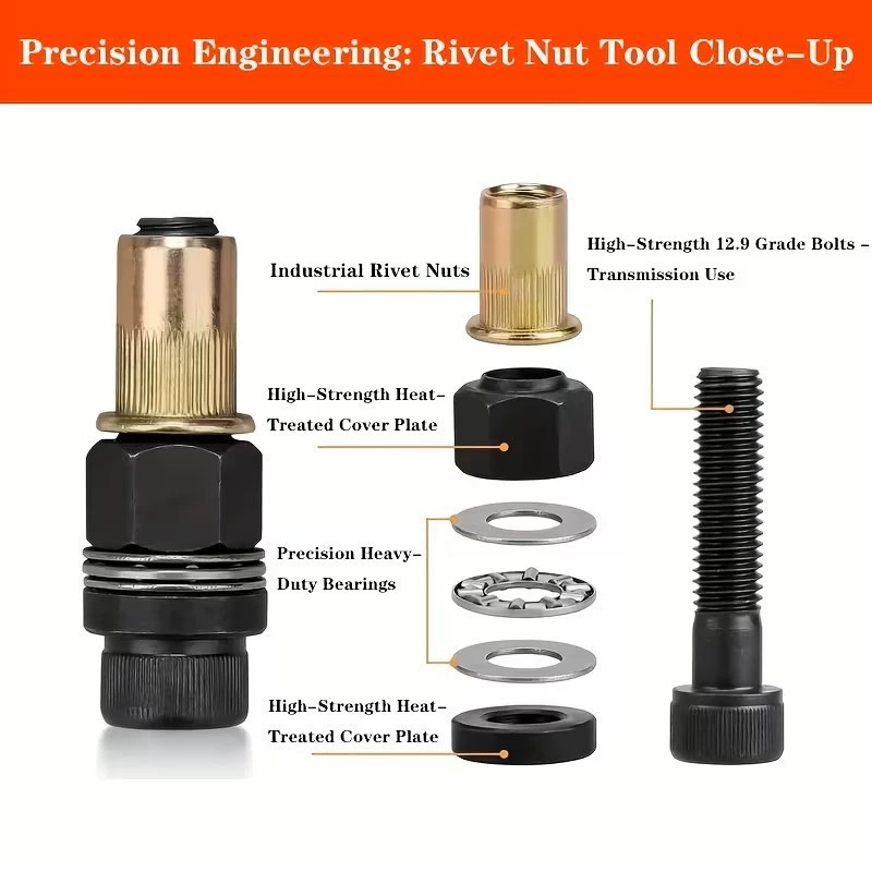 NEW Hand Rivet Nut Gun Head nuts Simple installation Riveter Rivnut Tool M4-M10