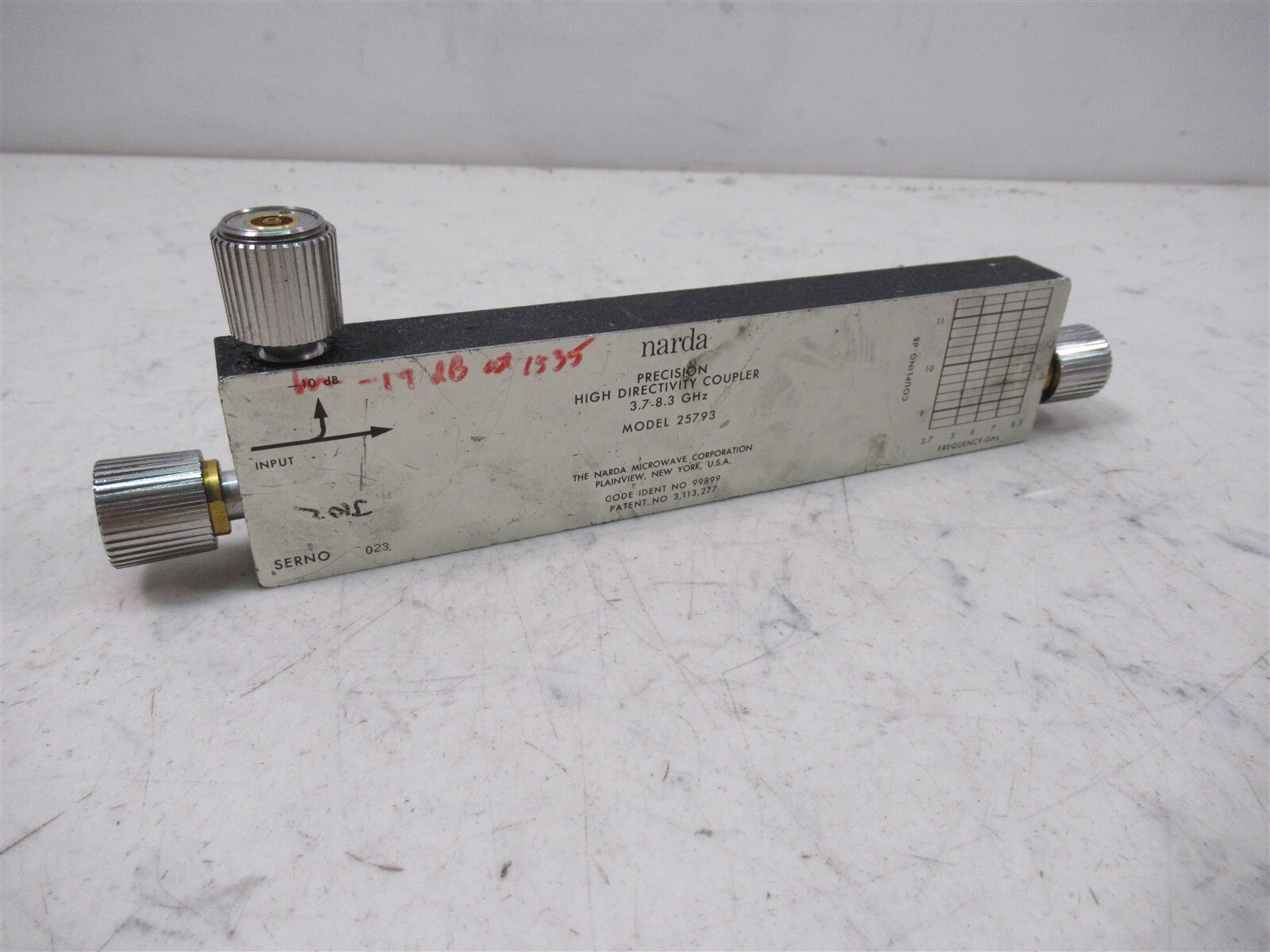 Narda Precision High Directivity Coupler 3.7 - 8.3 GHz Model 25793 Laboratory