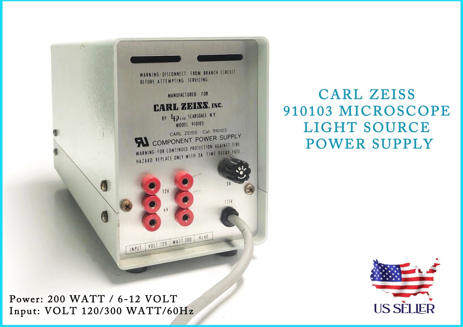 POWER SUPPLY CARL ZEISS 910103 MICROSCOPE LIGHT SOURCE