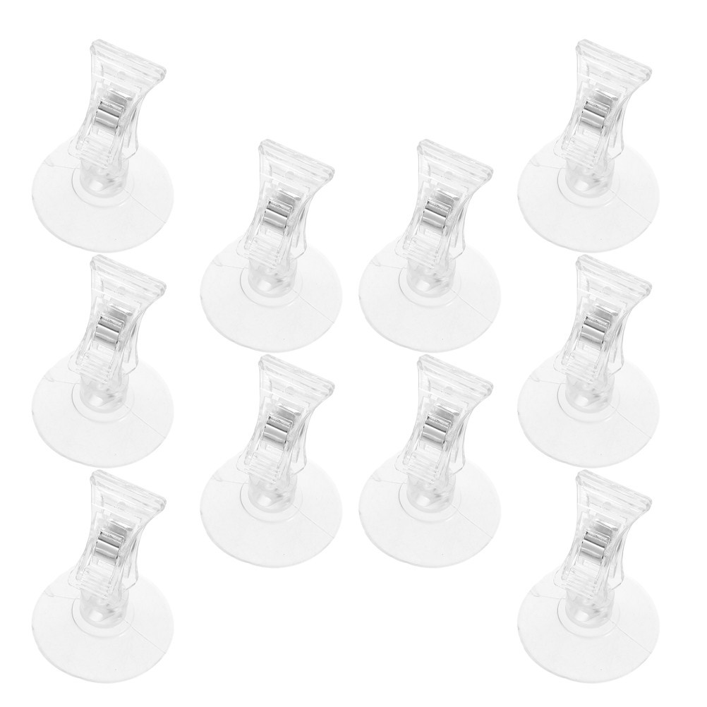 25Pcs Clear Plastic Display Sign Clips with Multi Purpose Suction Cup for Retail