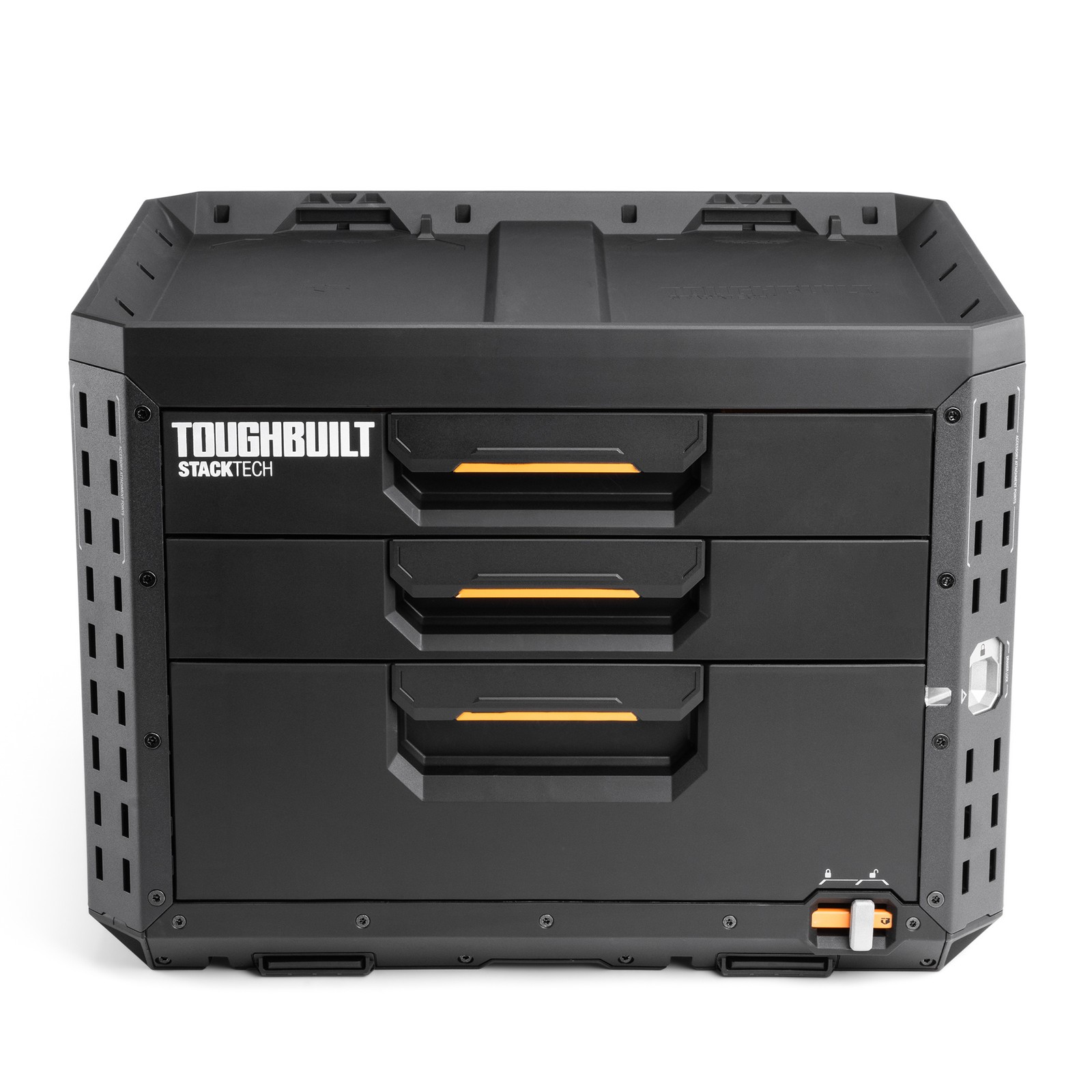 ToughBuilt StackTech 3-Drawer Locking Box, Plastic Storage Tool & Gear Organizer
