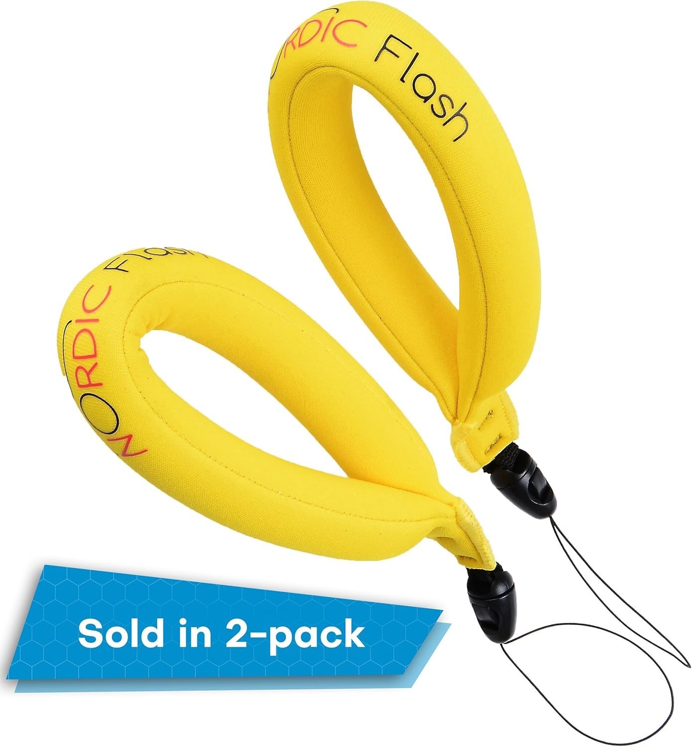 Bright Yellow Float Straps for Cameras 2-Pack