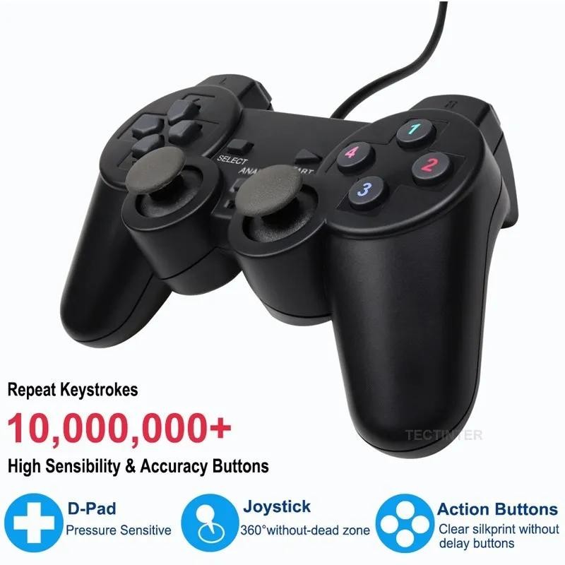 USB Wired PC Game Controller Vibration Plug & Play for Windows Laptop