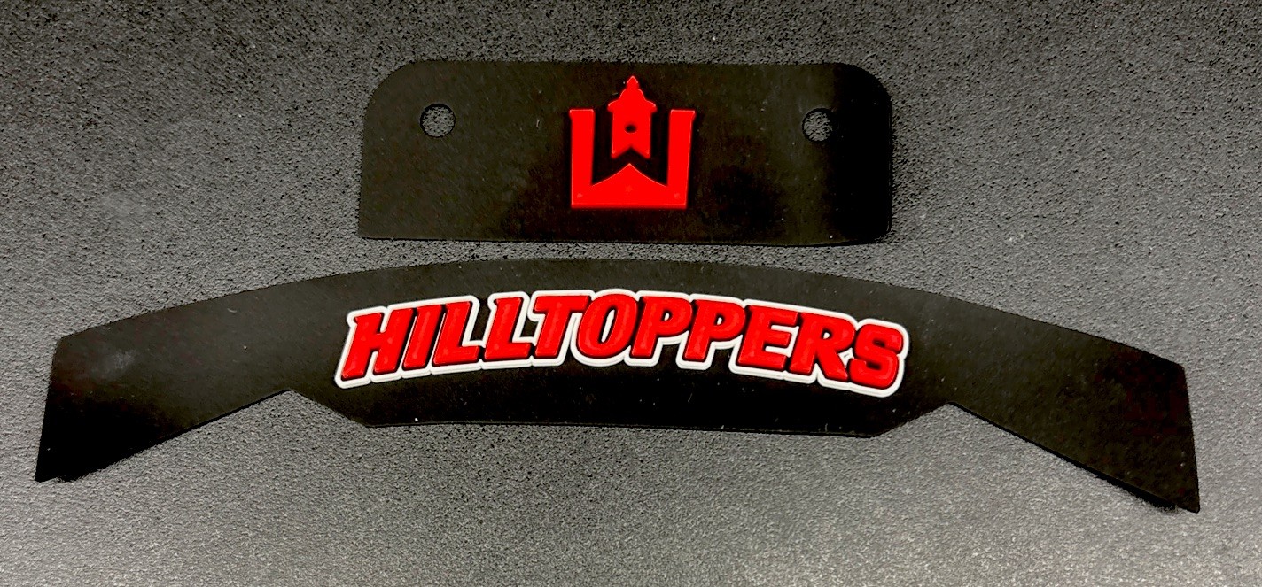 3D Bumpers - Western Kentucky F7 Set, for a Full Size Football Helmet