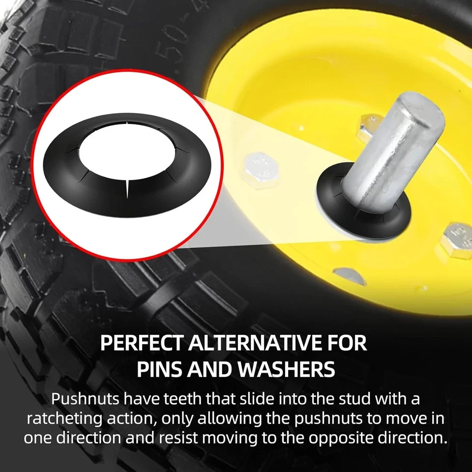 (8-Pack) 3/4" Axle Push Nuts, Dolly Wheel Lock 3/4" (0.75 inch), Black