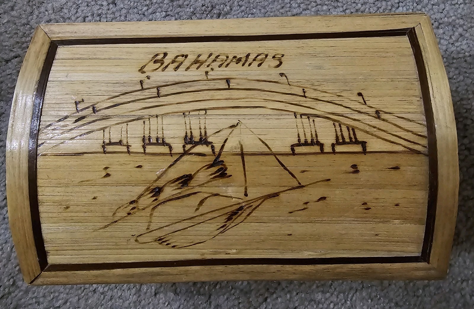 Bamboo Bahamas Souvenir Nesting Trinket Boxes Set of 3