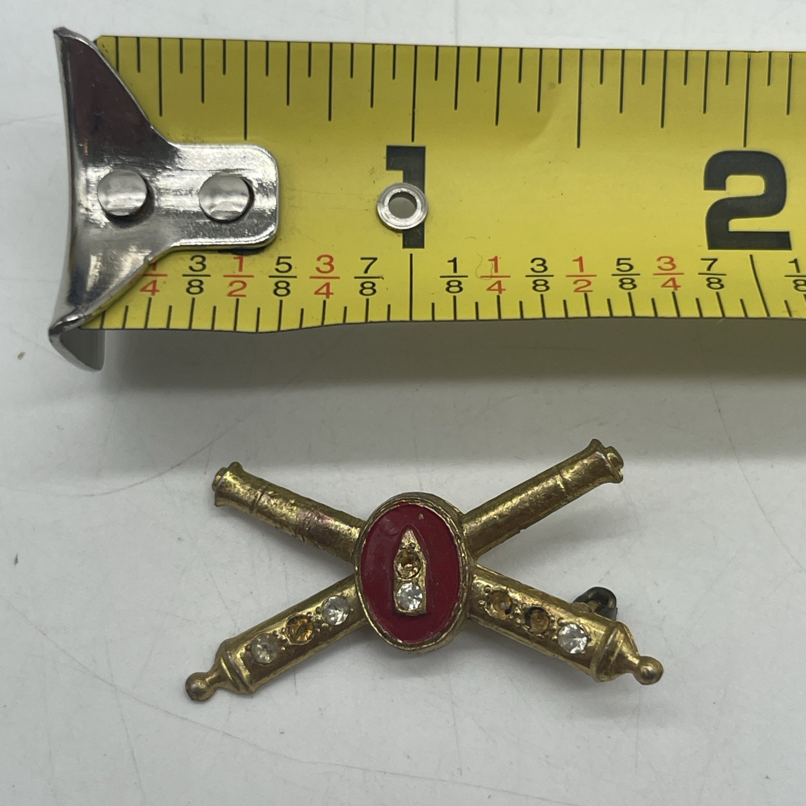 U.S. Military Army Homefront Sweetheart Field Artillery Rhinestone Painted Pin