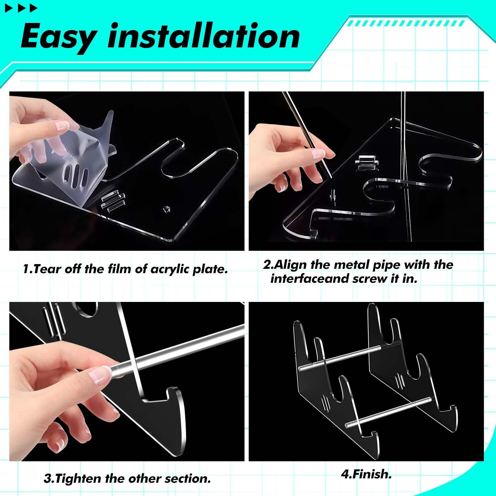 SaisaiTan Acrylic Keyboard Display Stand Holder Mechanical Computer clear