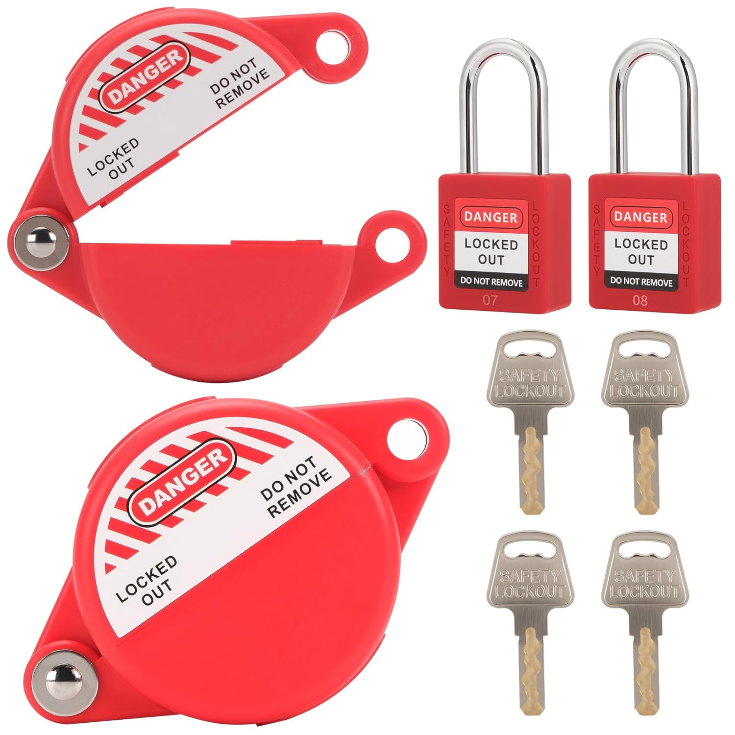 Gate Valve Lockout with Safety Padlock, Hose Bib Lock 2 Pack | Water Spigot/Outd