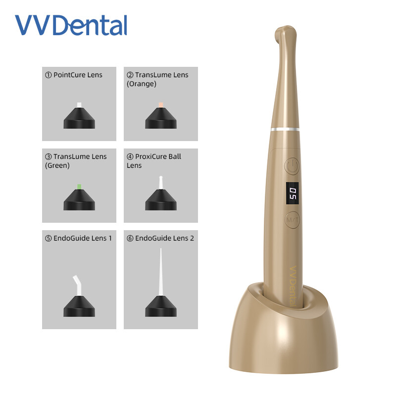 LED Dental Curing Light Lamp 1 Second Resin Cure W/Metering 2 Modes 2000mw/c�O
