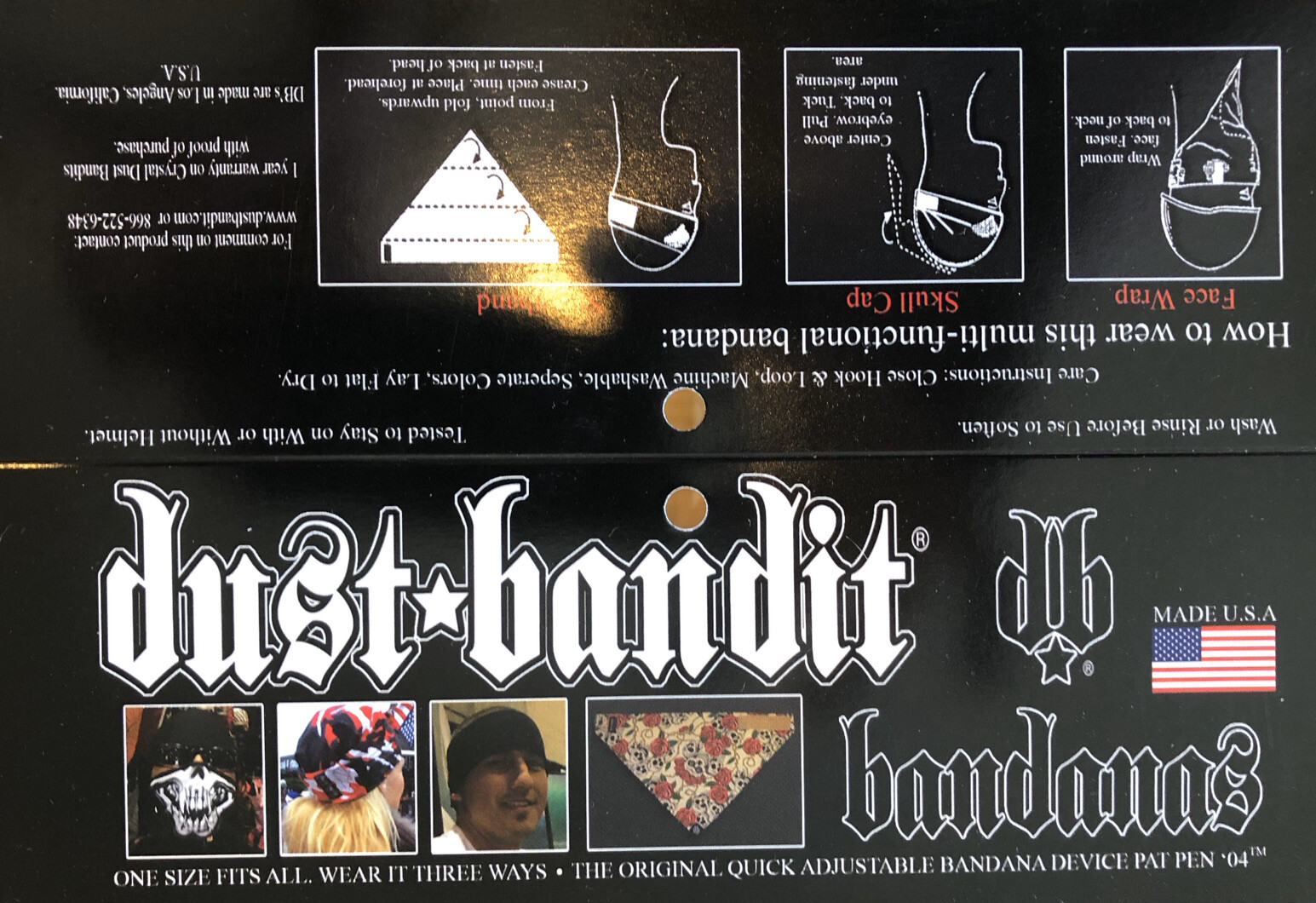 Bandana Quick Adjust Red Open Paisley hook and loop Dust Bandit®