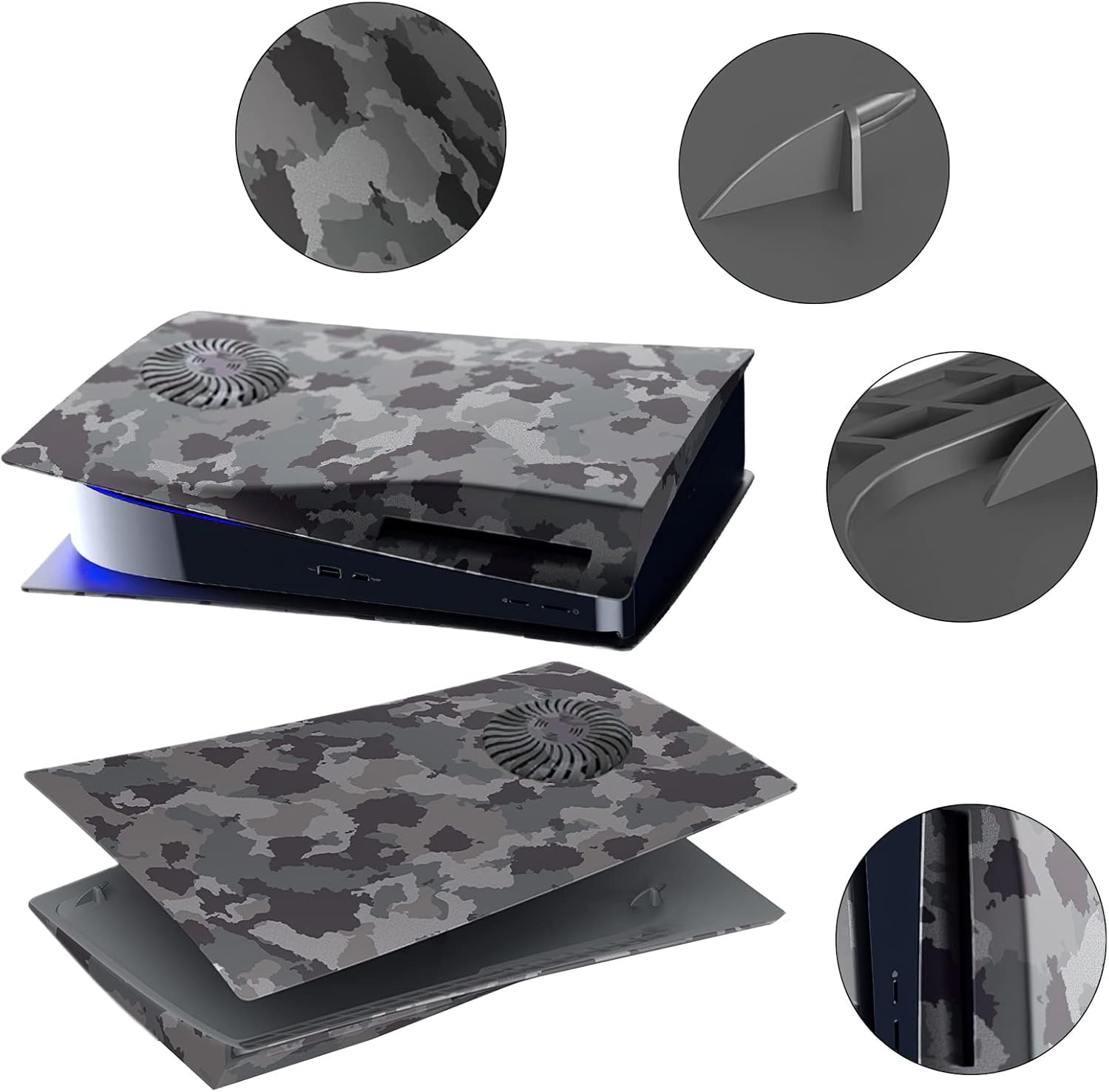 Cover Plates with Cooling Vent for PS5 Disc Edition Console, Accessories
