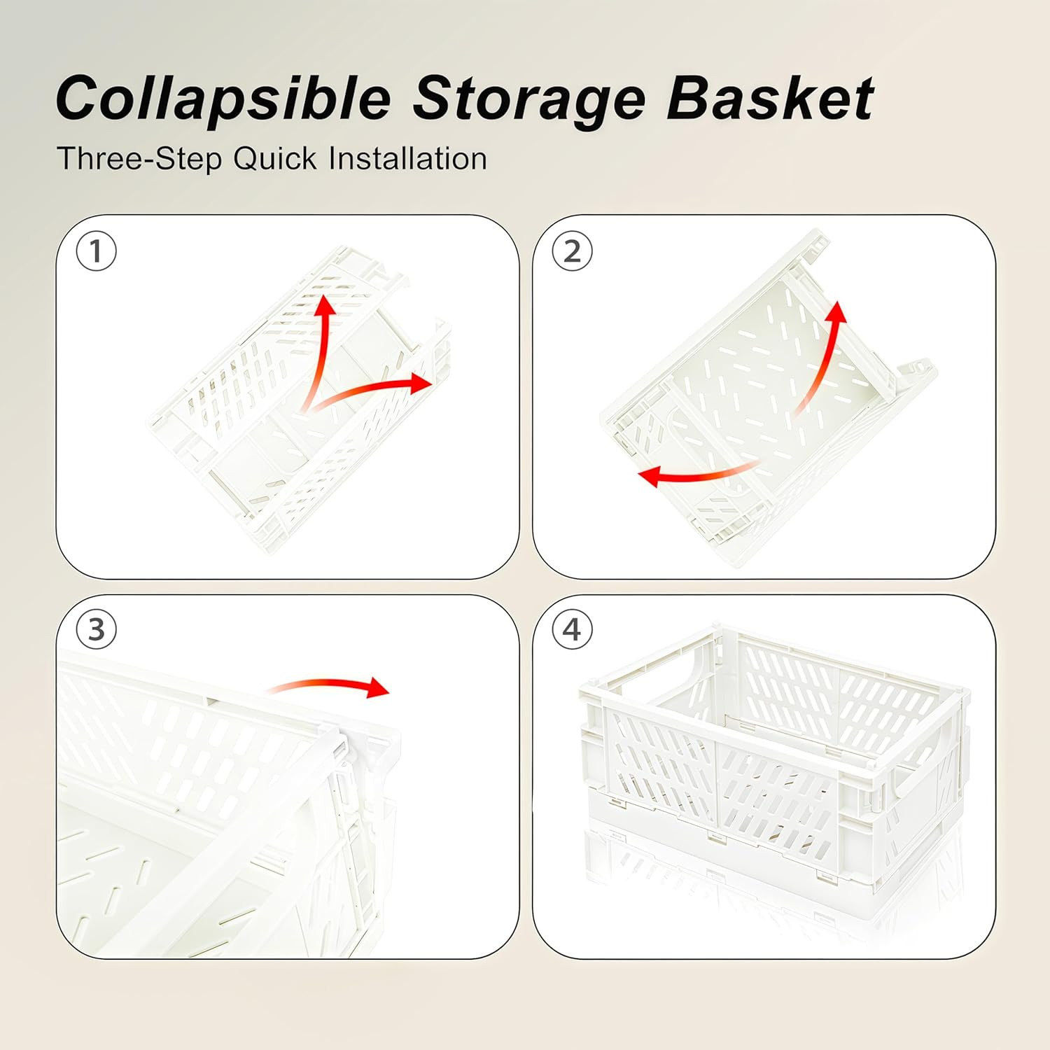 2 Pack Mini Foldable Small Plastic Baskets for Organizing and Storage，Collapsibl