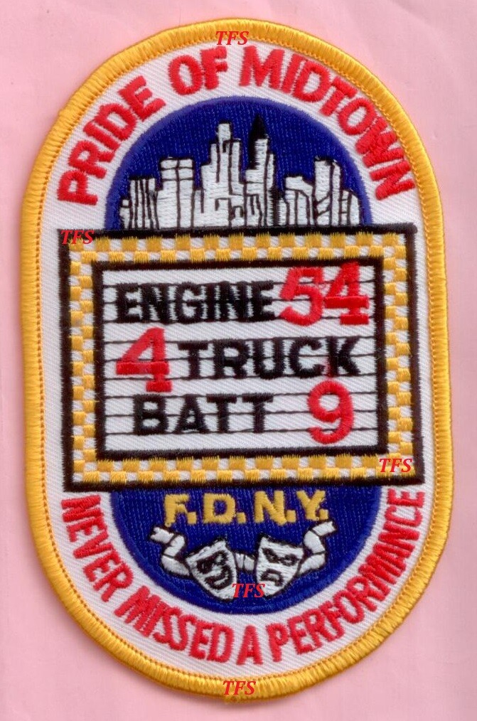 New York City Fire Dept Engine 54 Ladder 4 Battalion 9 Patch Midtown