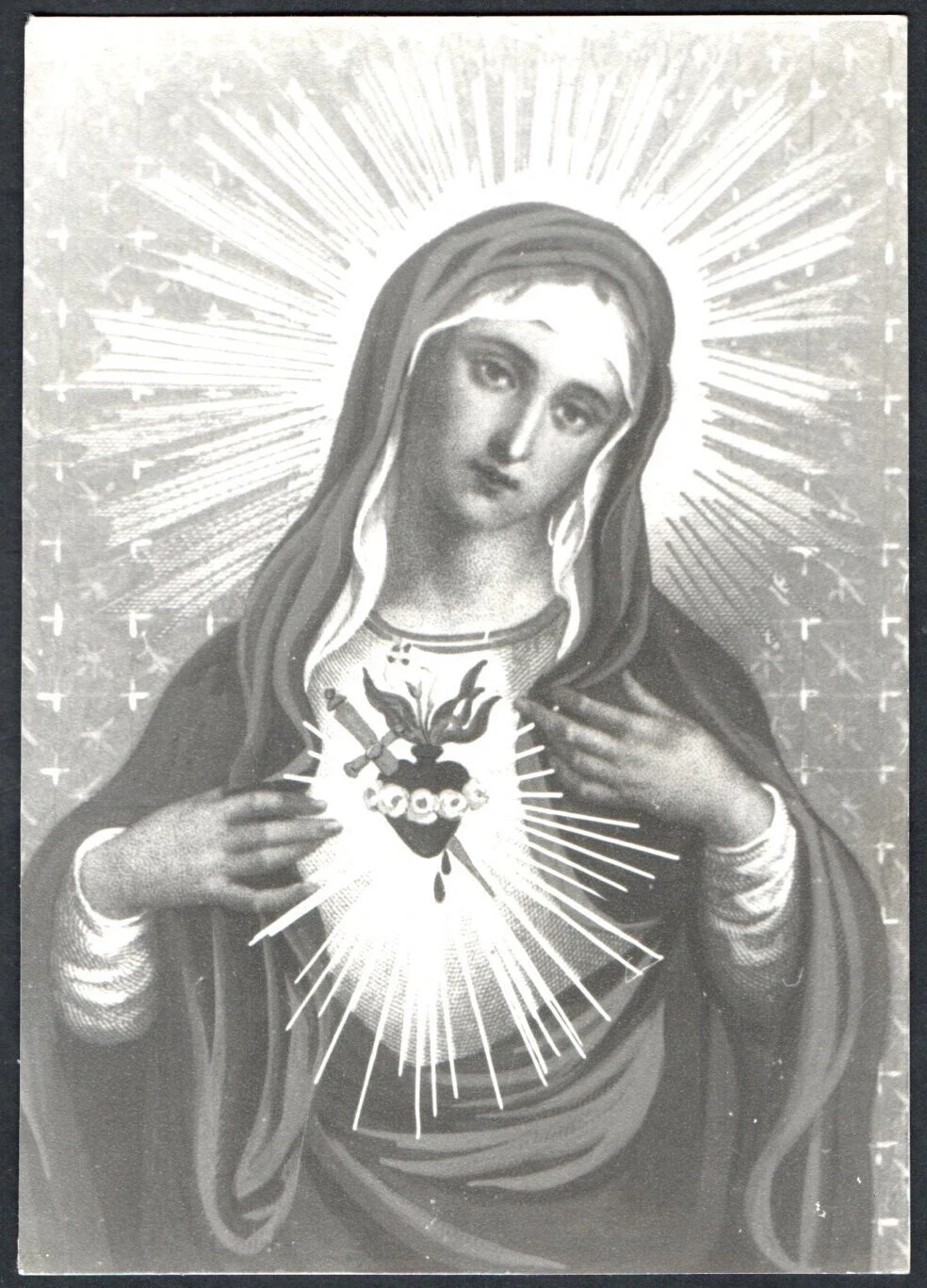 Holy card antique foto de la Virgin del S. Corazon santino image pieuse estampa