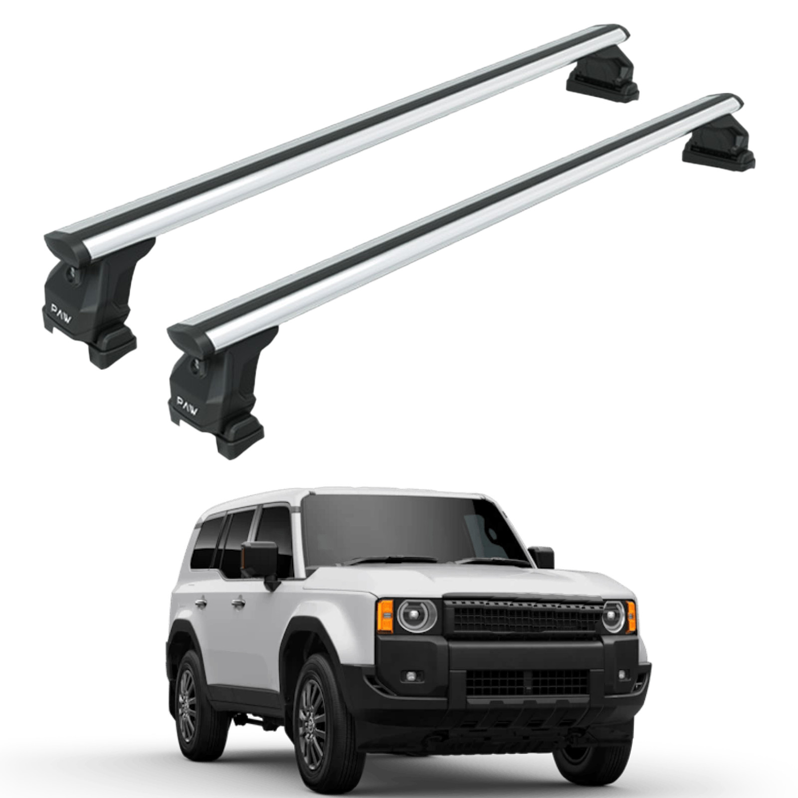 For Toyota Land Cruiser 1958 Roof Rack Cross Bars Fix Channeled Alu Silver
