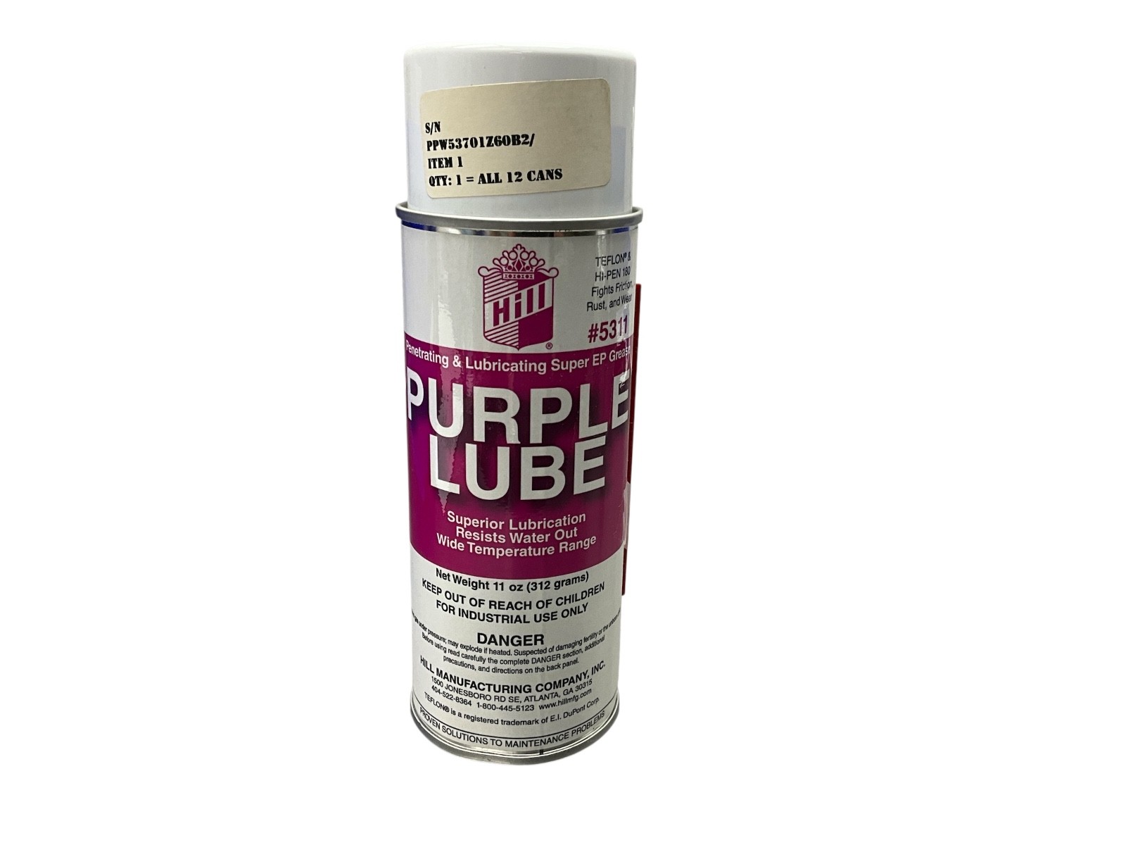Hill 5311 Purple Lube Hi-Pen 180 w/ Teflon Super EP Grease 11oz (Box of 12) NEW