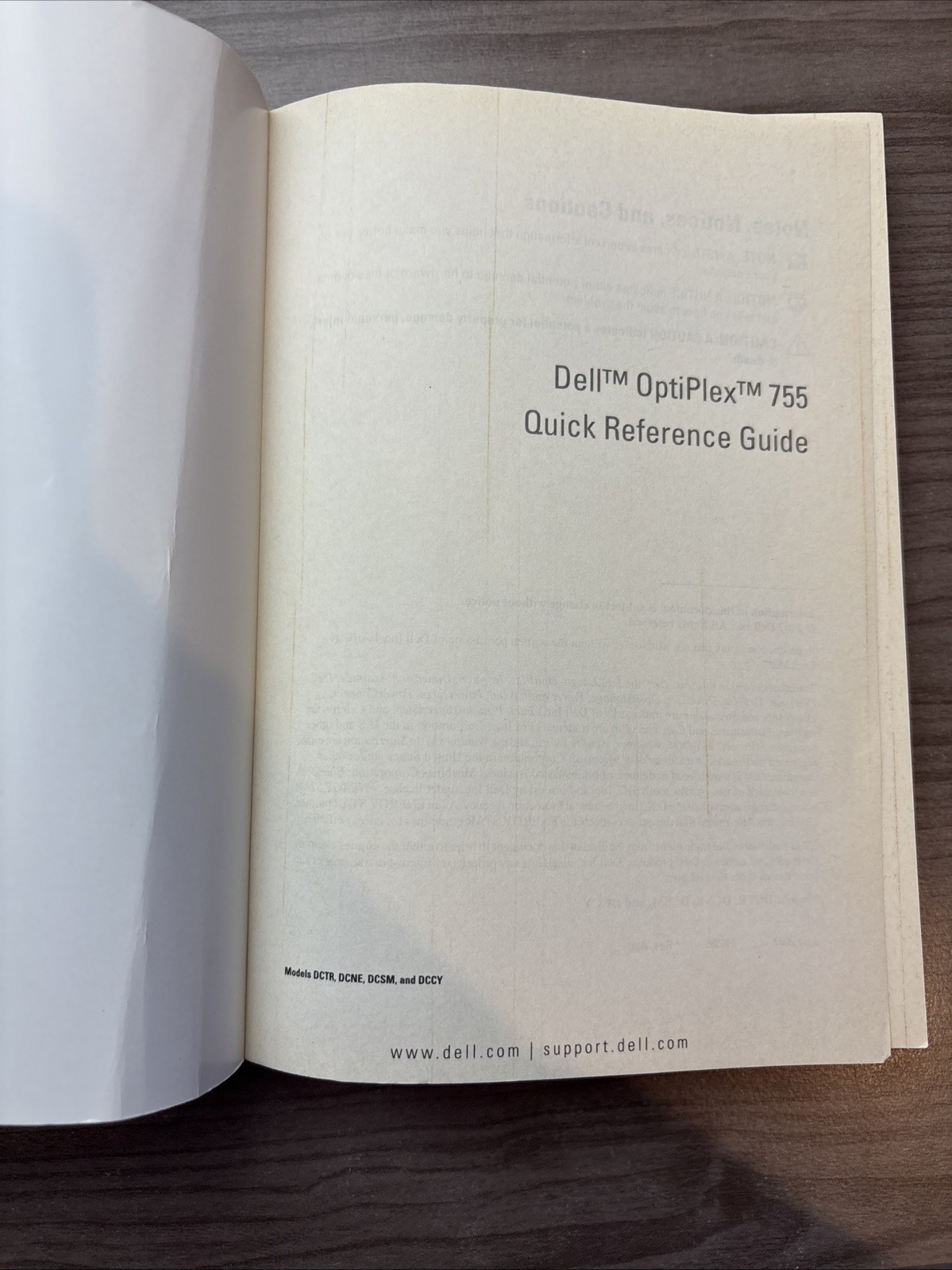 Dell Optiplex 755 Computer Quick Reference Guide