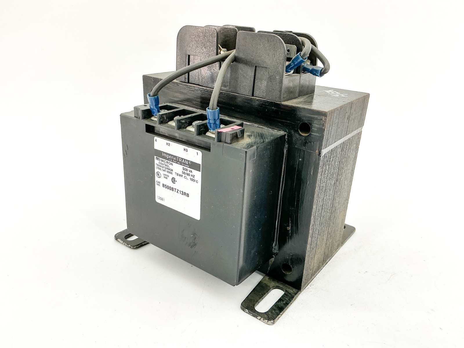 New Micron B500BTZ13RB Transformer 230/460V 500VA 50/60Hz Fuse Holder - No Box
