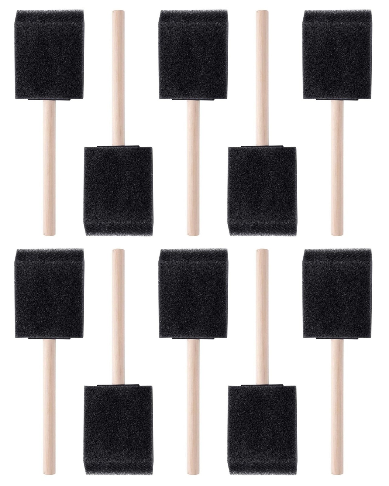 WAFJAMF 10 Pack Poly Foam Paint Brushes 2 Inch Sponge Painting Set Black | Hi...