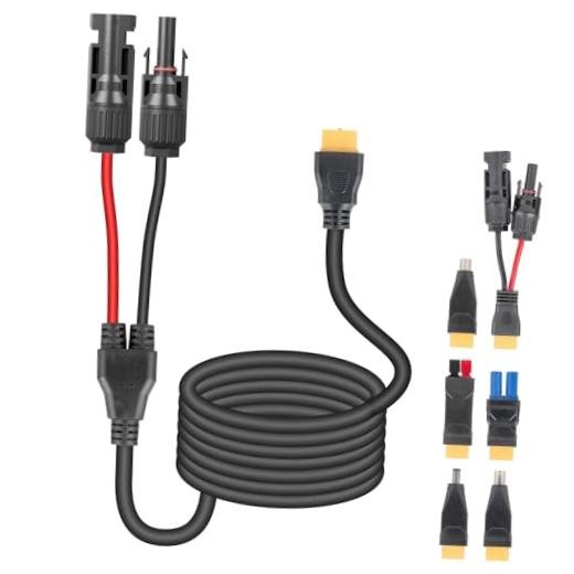 6-in-1 Solar Panel Connector Cable Kit, 14AWG Heavy-Duty Weatherproof