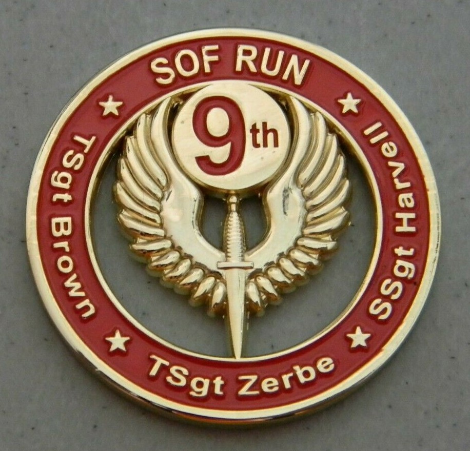 9TH SOF RUN SUPPORTING SOF FAMILIES OPERATION ONE VOICE MILITARY COIN NEW 1 3/4"