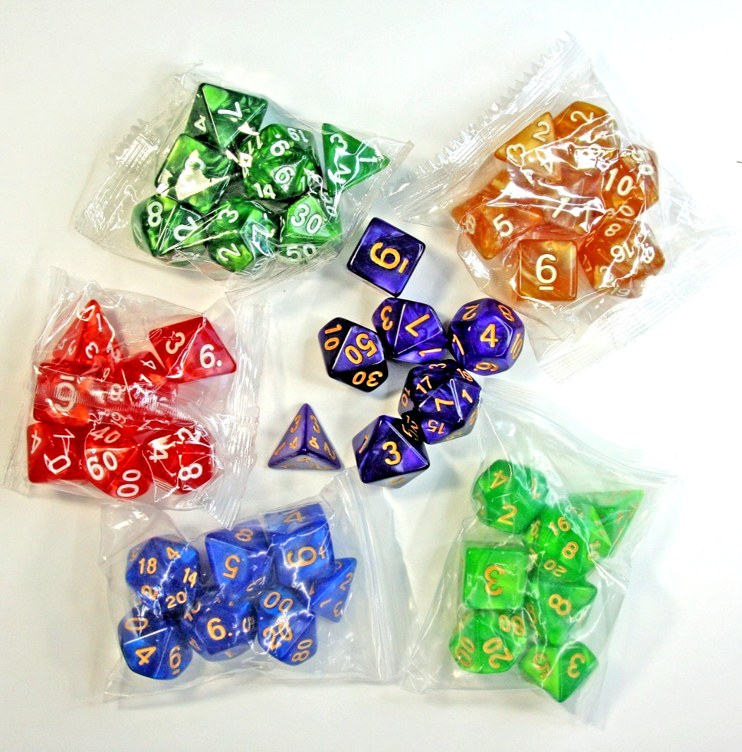 6 Sets of 7 Polyhedral Dice Lot For Table Top Gaming RPG D&D 5E 42 Dice Total