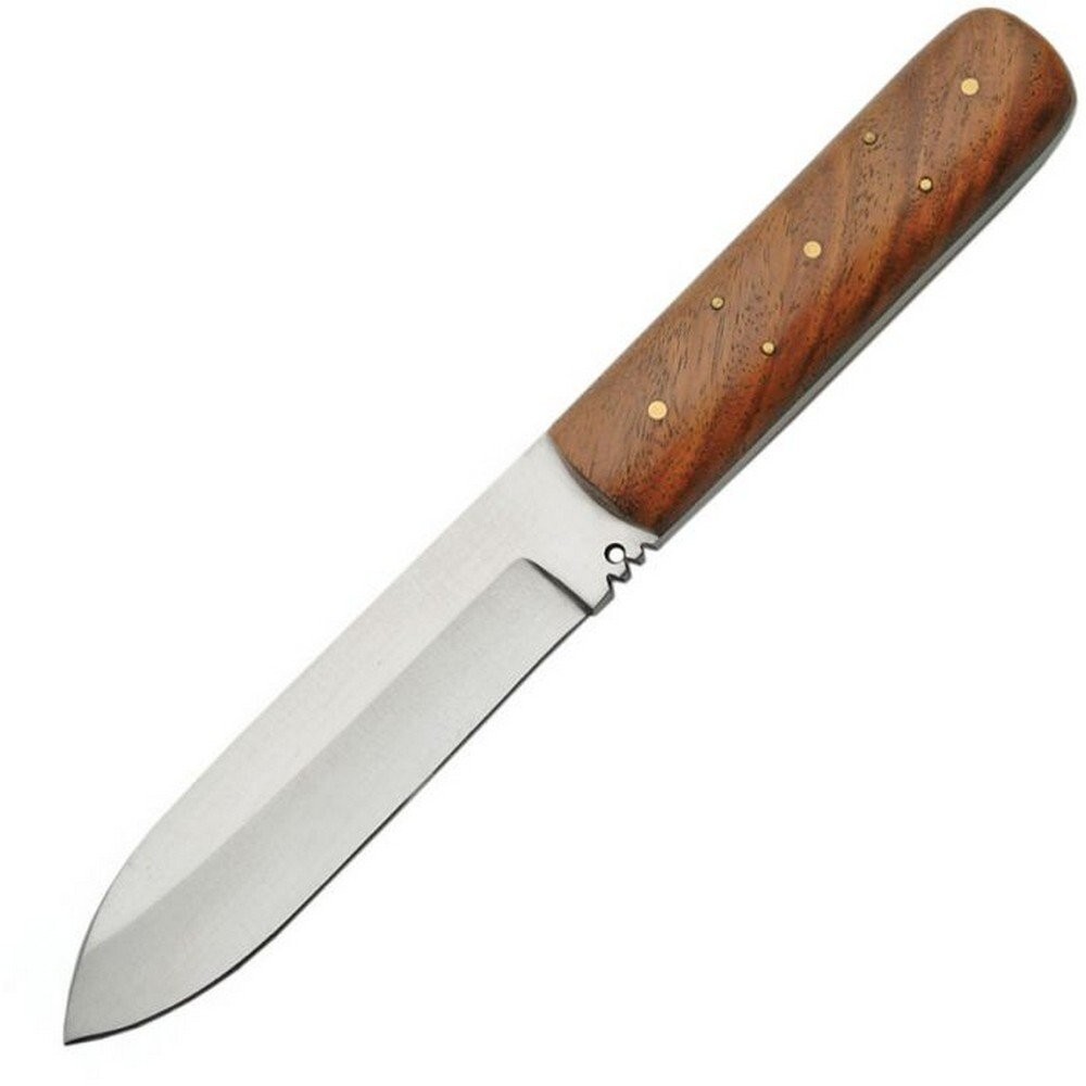 Pakistan Patch Fixed Knife 3.87" Stainless Steel Blade Burlwood Handle- DH-7988