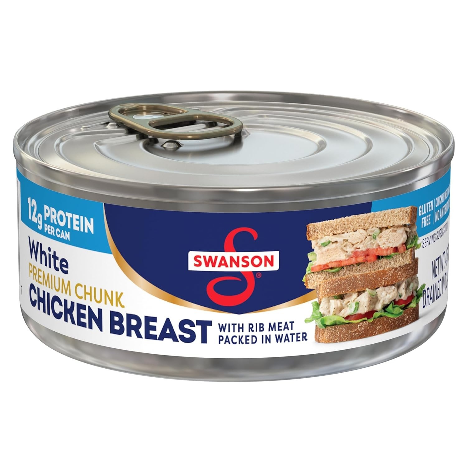 Ready-to-Eat Swanson Chunk Chicken Breast - 4.5 oz Can, 98% Fat Free & Versatile