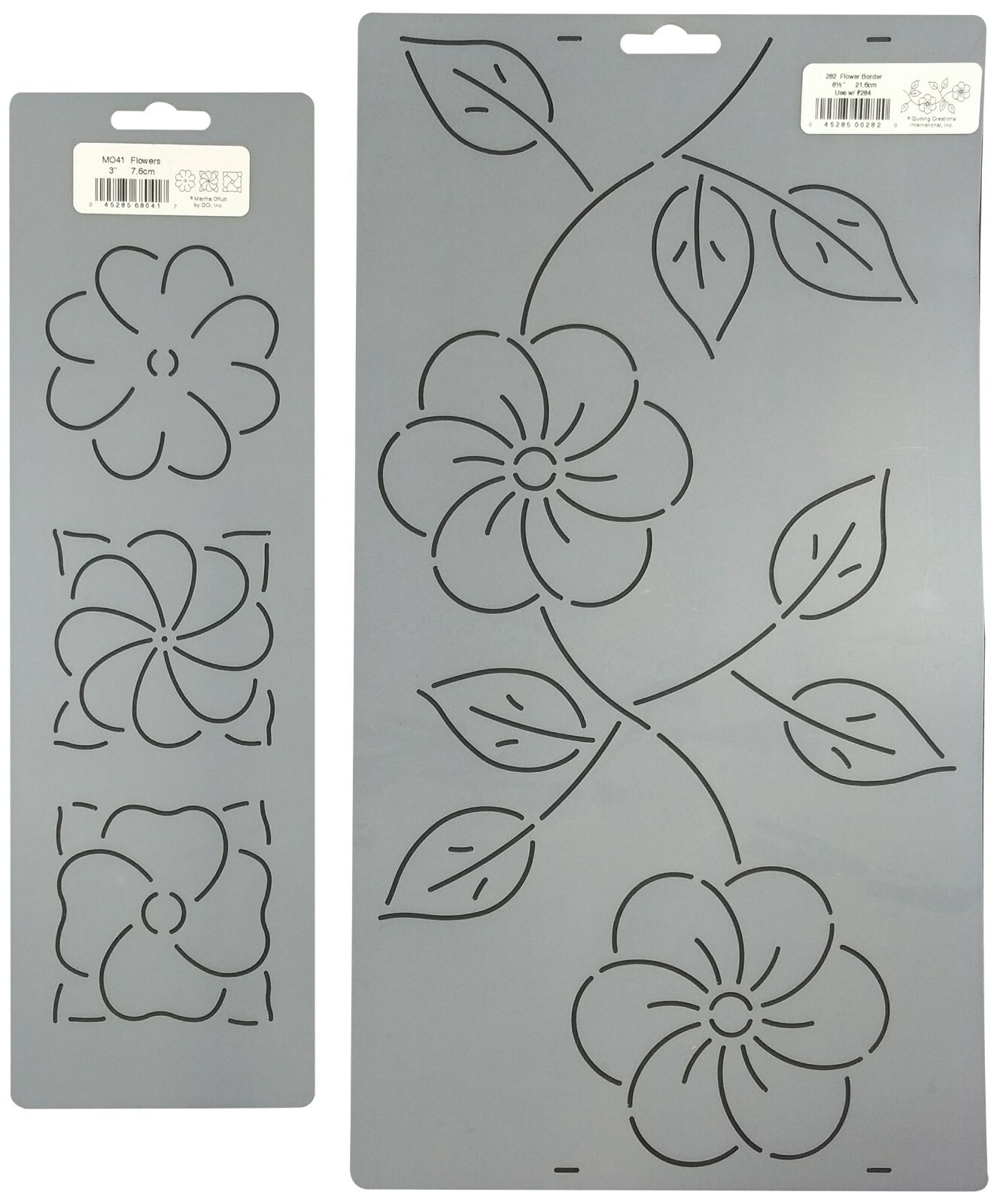 Quilting Stencils Simple Floral Flower Stipple Quilt Patterns Set of 2 Templates