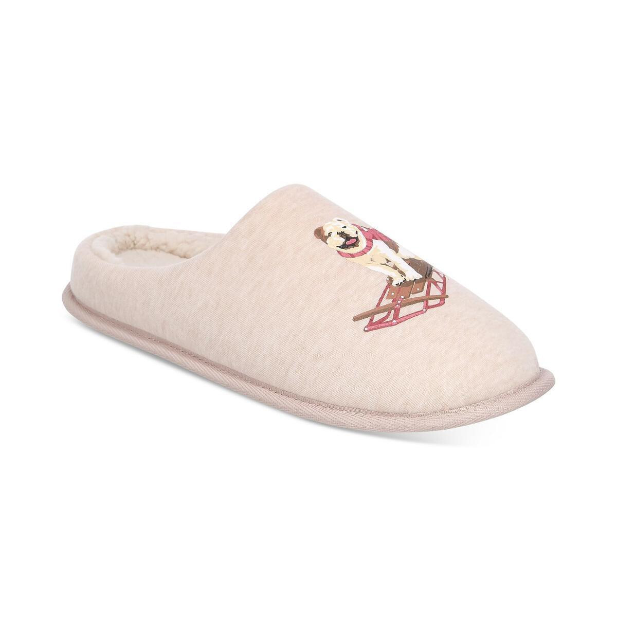 $30 Club Room Men's Beige Sled Dog Slip On Slippers Shoe Size US M (8-9)