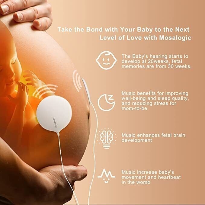 Mosalogic Baby Bump Headphone Pregnancy Belly Speaker Play Music To Baby NEW