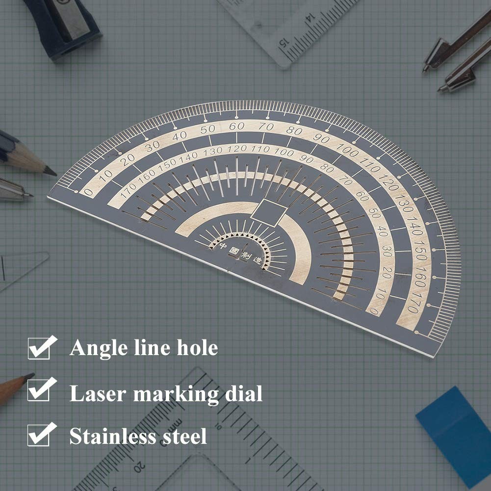 Precision Marking Protractor Stainless Steel Angle Finder Woodworking Hole