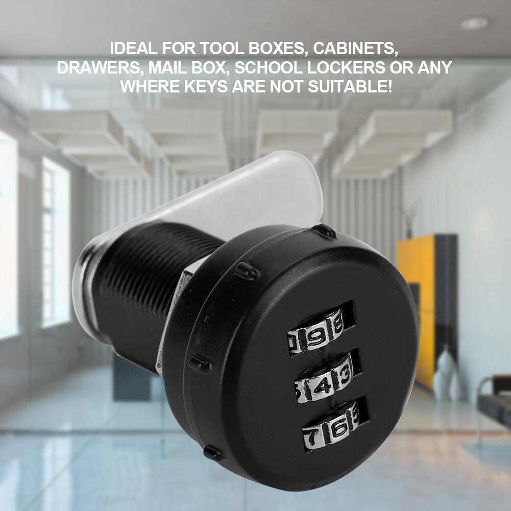 (L 24)3 Digit Code Combination Cam Cabinet Zinc Alloy Password Security Coded US