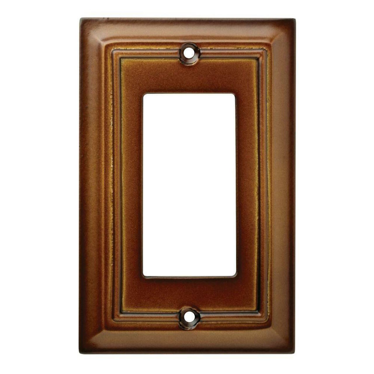 (5 Pack) Wood Arch Single Decorator Wall Plate Saddle Brown