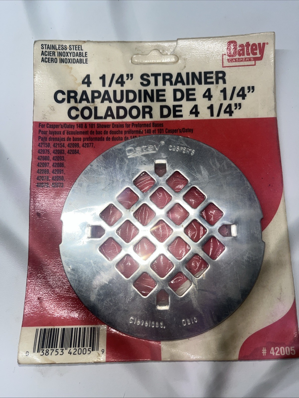 Oatey #42005 4-1/4" Stainless Steel - Shower Drain Cover / Strainer NEW