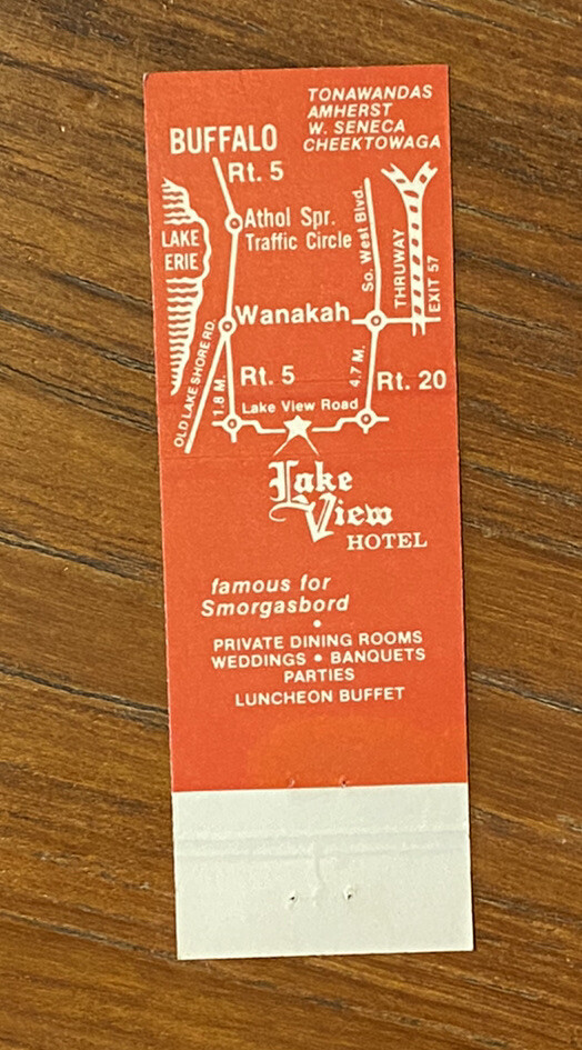 Vintage Lake View Hotel Matchbook Cover Ad! a02004