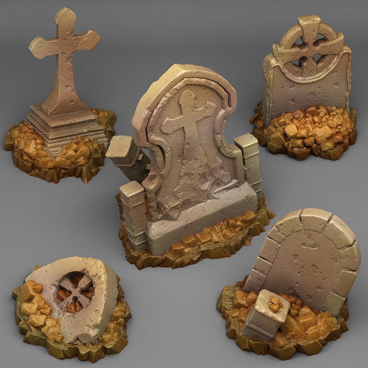 3D Printed Fantastic Plants and Rocks Lost Graveyards 28mm - 32mm D&D Wargaming