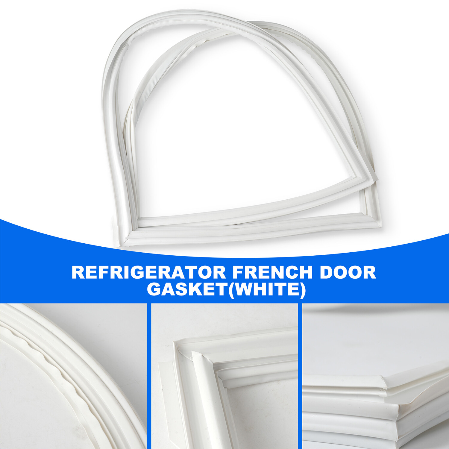 New W10830189 Refrigerator French Door Gasket (White) for Whirlpool