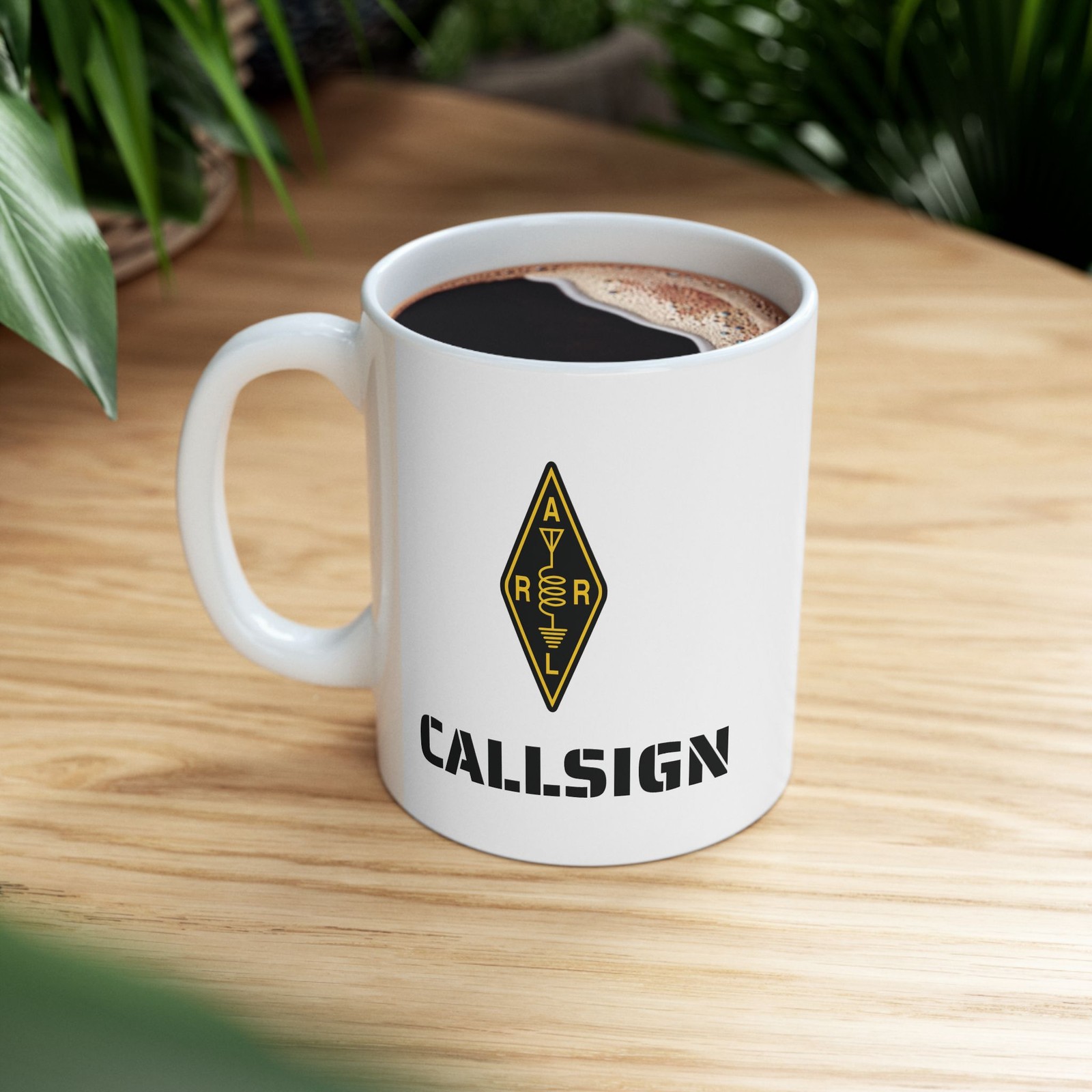 Ham Radio Callsign Mug Ceramic Mug | ARRL Logo, Morse Code & NATO Chart