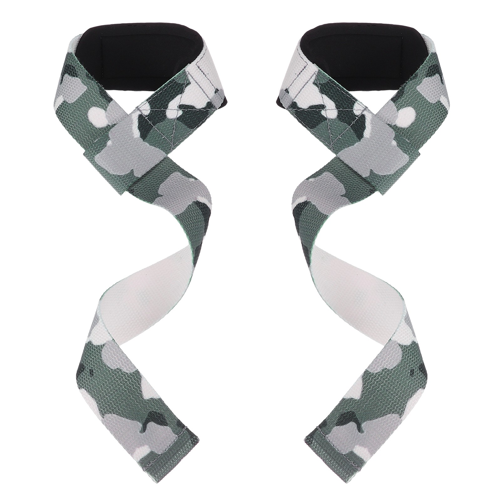 2 Pcs Lifting Wrist Straps for Men Women Powerlifting, Camouflage Gray