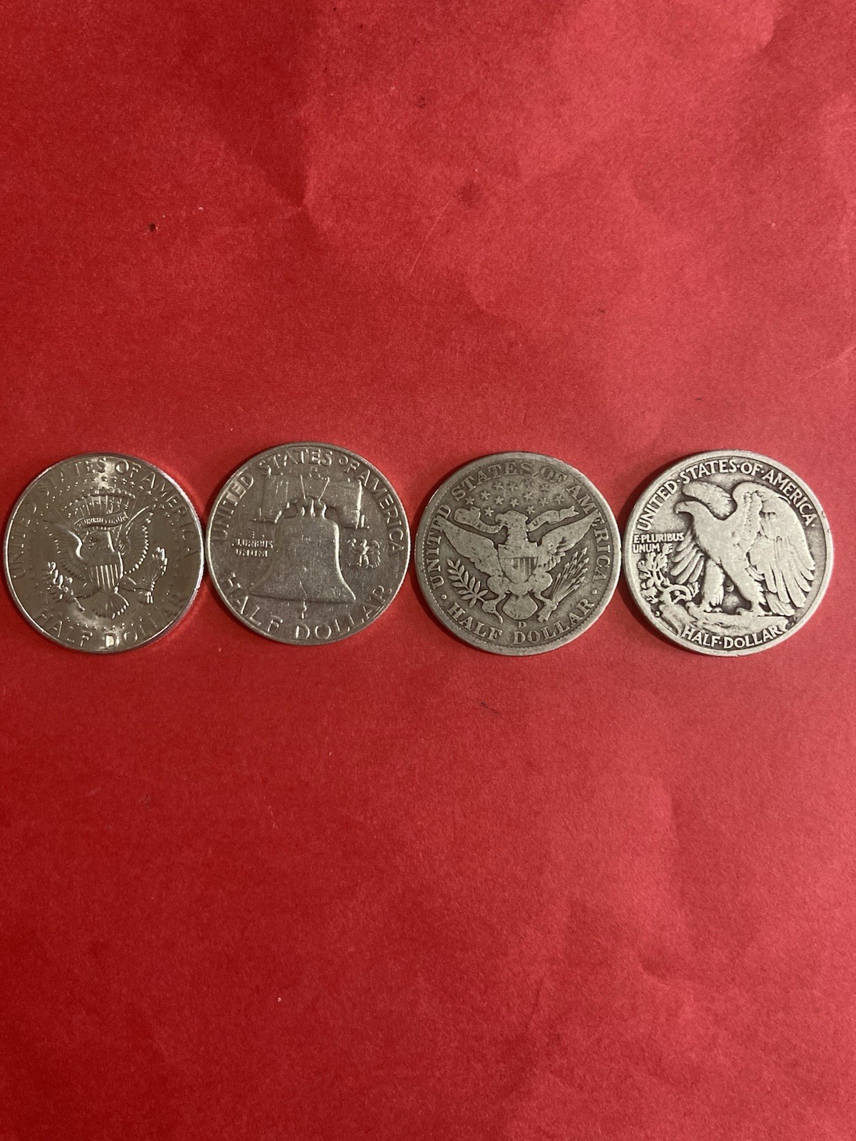 4 Mixed Silver Half Dollars 90% Silver