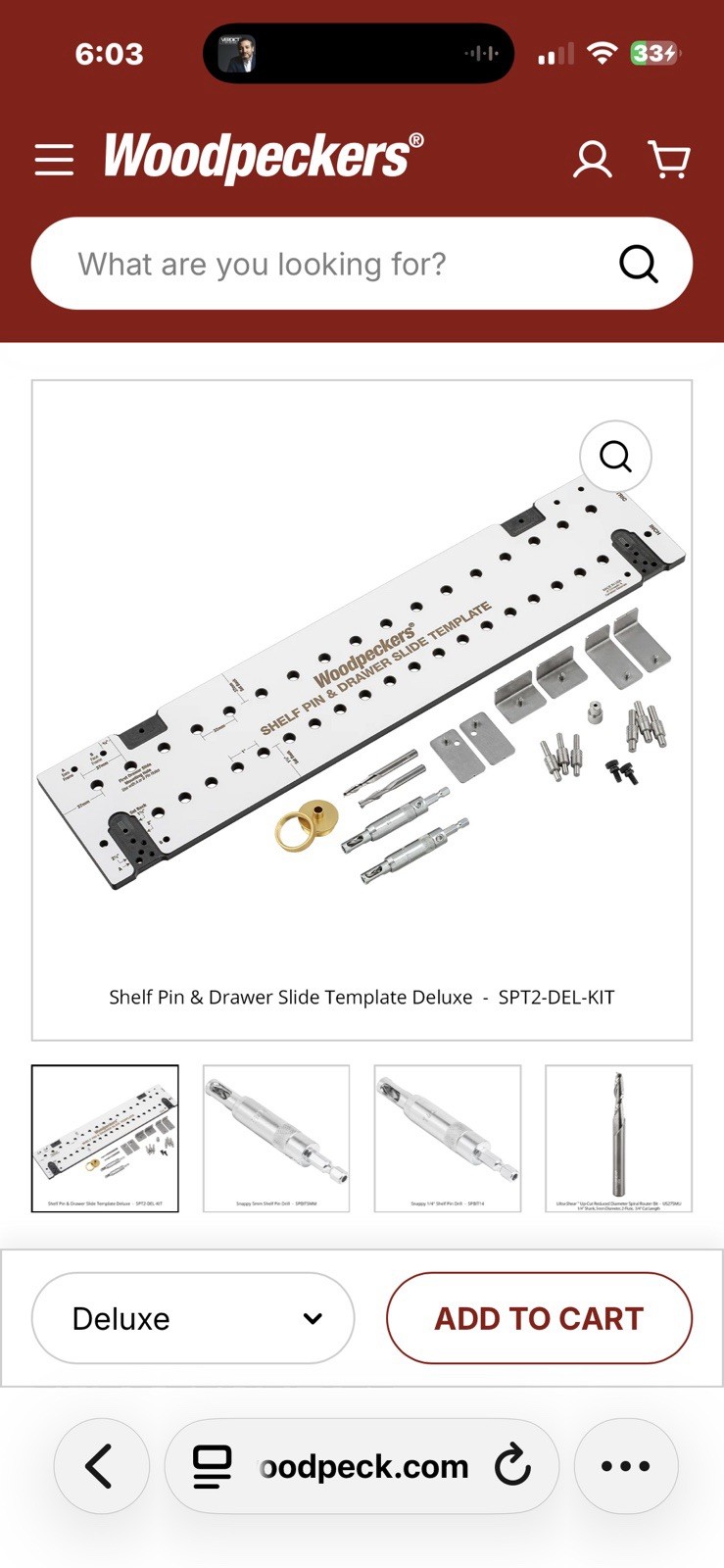 Woodpeckers Deluxe Shelf Pin & Drawer Slide Template
